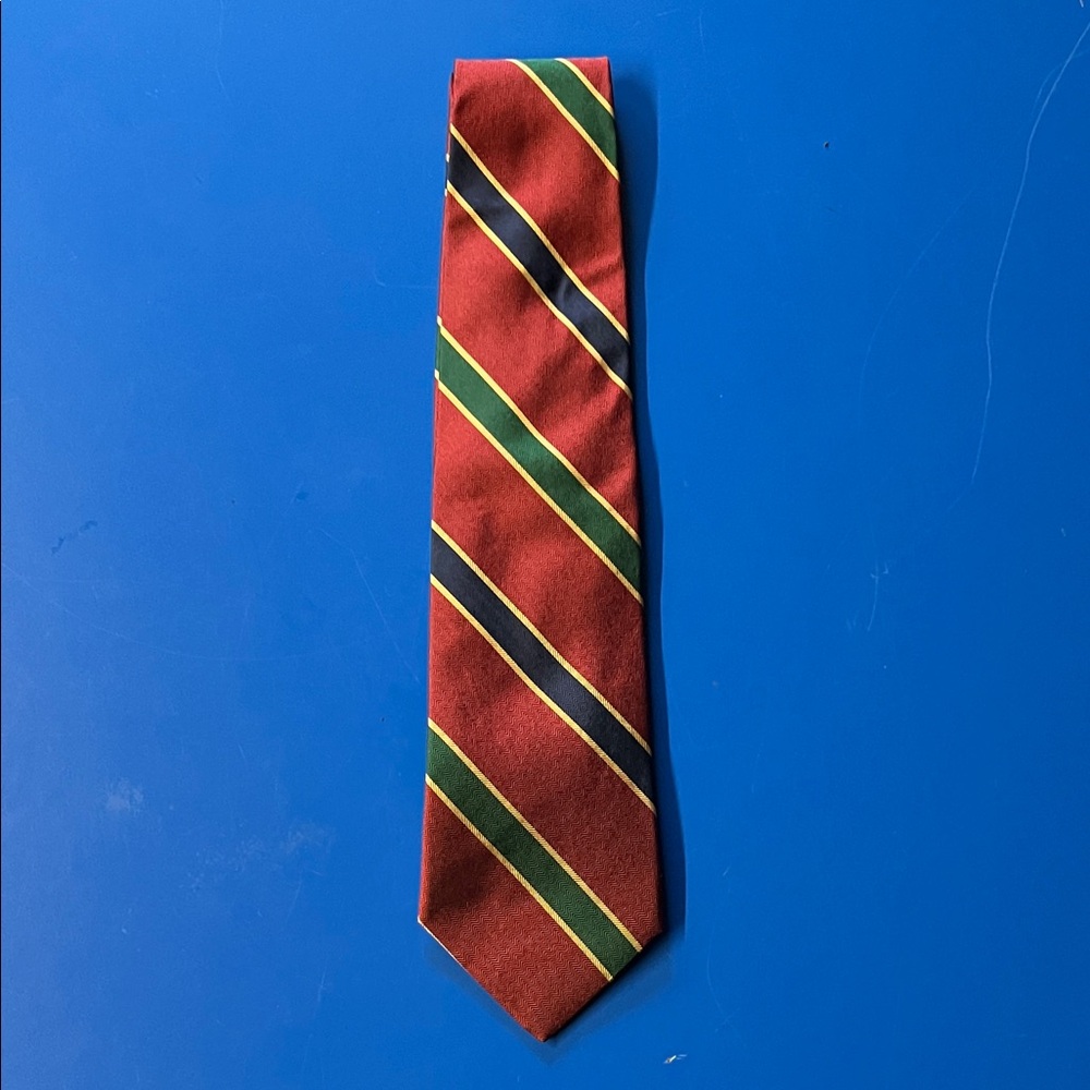 Brooks Brothers Red and Green Striped Silk Tie